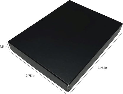 Lineco Museum Archival Storage Box, 9.75x12.75x1.5 in. Drop Front Design. Acid-Free with Metal Edge. Organize Photos, Pictures, Prints, Documents, Crafts, DIY. Black, 2 Pack