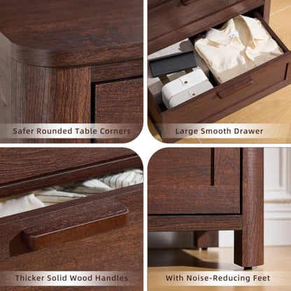 Farmhouse 6 Drawer Dresser for Bedroom, Walnut