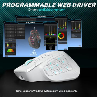 SM809 Pro Tri-Mode MMO Gaming Mouse, 16 Custom Buttons & 24000 DPI