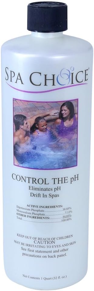 SpaChoice 1-Quart Premium Control The pH, pH Balance for Hot Tub, Made in USA