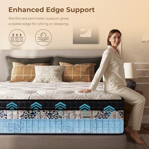 14 Inch Queen Size Mattress in a Box, Cooling Technology, Spring Support