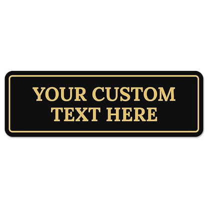 Custom Wall or Door Sign, Personalized Square Plaque Engraved Message for Bussiness, Property and Home Indoor/Outdoor, 2x6 Inches, Made in USA by Sigo Signs