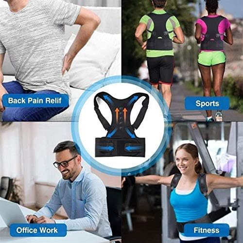 DSMYYXGS Adjustable Magnetic Posture Corrector Corset Back Brace Back Belt Lumbar Support Straight Corrector for Men Women S-XXL (Color : White, Size : Small)