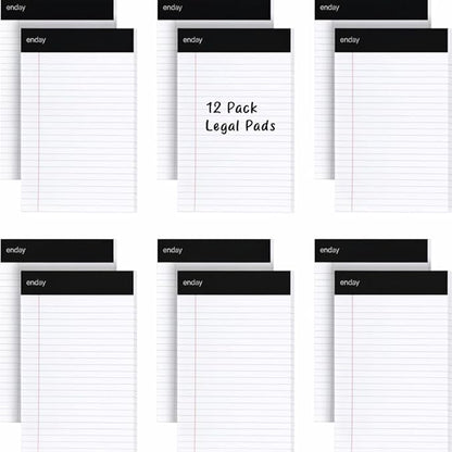 Emraw White Jr. Perforated Edge Legal Ruled Universal 50 Sheets Letter Writing Pad- 50 Ct. 5" x 8" inch (Pack of 12)