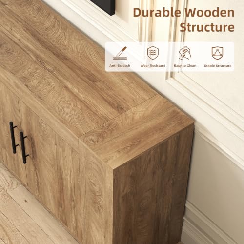 Tall TV Stand with Storage, Long Entertainment Center for 85 Inch TVs