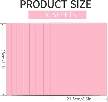 30 Sheets Pink Cardstock 8.5'' x 11'', 250gsm/90lb Heavyweight Cover Cardstock Paper, Thick and Smooth Card Stock Perfect for Invitations, Menus, DIY Cards, Arts and Crafts