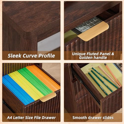Office Desk 48" with 3 Drawers Storage File Cabinet