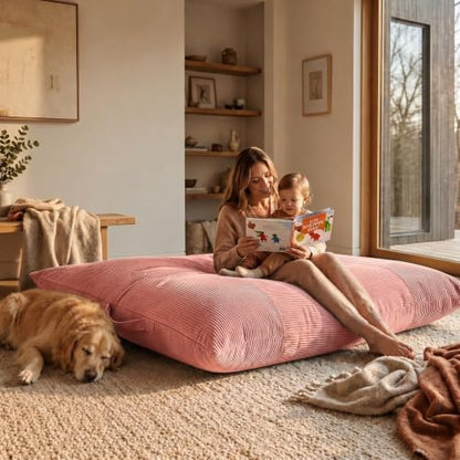 HUGHEAVEN Giant 3-in-1 Bean Bag Chair (76"x55") Oversized Floor Sofa Couch