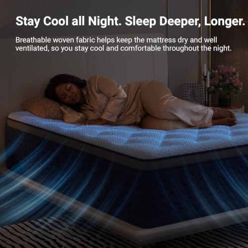 SyncDeep Full Mattress 12 Inch, Firm Hybrid Cooling, Lumbar Support