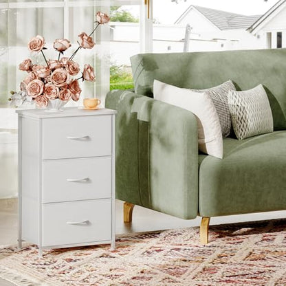 Small Dresser for Bedroom, 3 Drawer Storage Cabinet, White