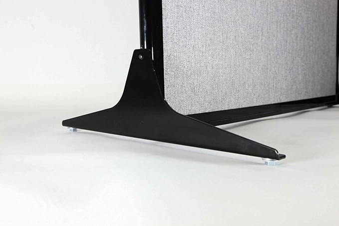 Versare Workstation Partition | Portable Wall Divider | Modern Office Cubicle | Free Standing Privacy Screen | Flexible Work Space | 66" x 70" W/Window, Cloud Gray Fabric Panels