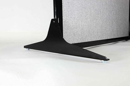 Versare Workstation Partition | Portable Wall Divider | Modern Office Cubicle | Free Standing Privacy Screen | Flexible Work Space | 66" x 70" W/Window, Cloud Gray Fabric Panels