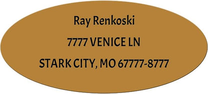 Made in USA Custom Return Address Stickers Labels Customized Mailing Label for Envelopes, Personalized Self Adhesive Flat Sheet Oval Labels