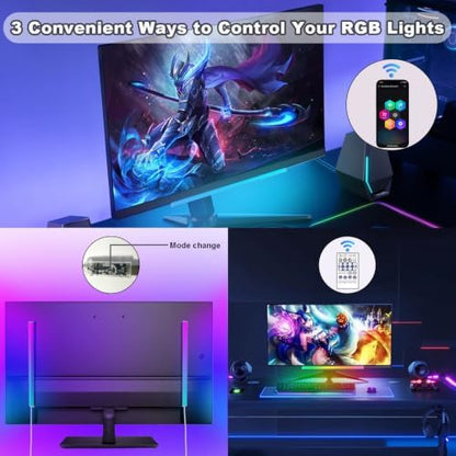 RGB Monitor Light Bar, 12in Black LED Light Bar with App & Remote