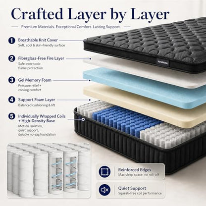 12 inch Queen Size Cooling Hybrid Mattress