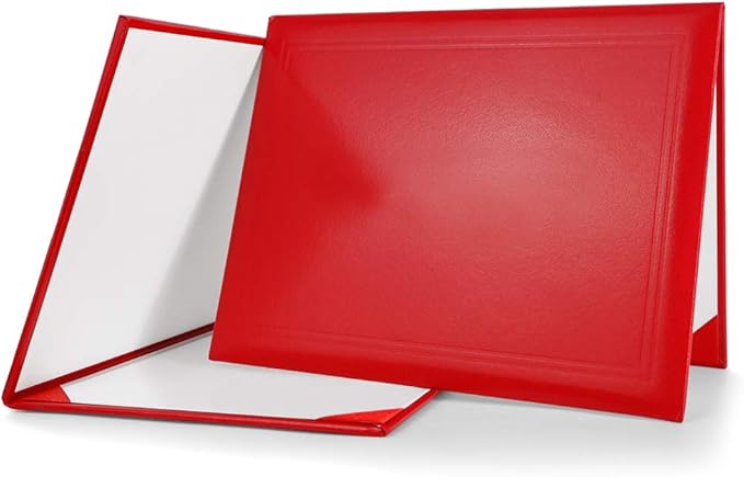 GraduationMall 8.5"x11" Smooth Padded Diploma Cover Certificate Holder Red,1-Pack