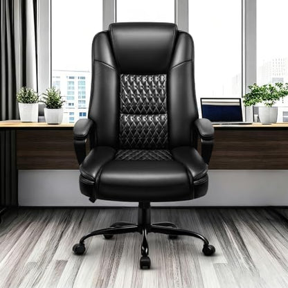 Ergonomic Leather Office Desk Chair,Executive with Lumbar Support