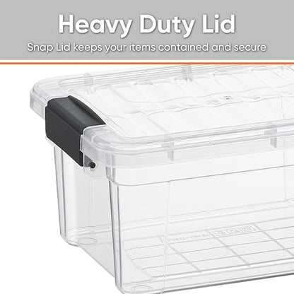 Superio Clear Storage Bins with Lids, Stackable Storage Box with Latches and Handles, Extra Small, 2 Pack 3 Quart