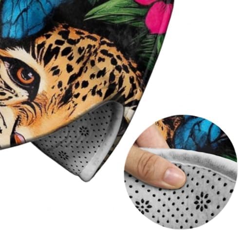 Highly Premium Quality Floor Mat, Office Chair Decor Mat, Room Sofa Yoga Soft Round Carpet Jungle Florals Cheetah Leopard Print, 24inch
