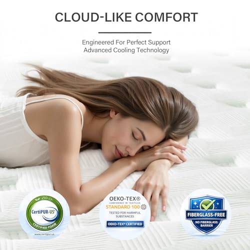 Full Size Mattress 12 Inch Hybrid Mattresses, Medium Firm