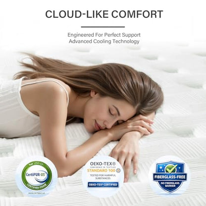 Full Size Mattress 12 Inch Hybrid Mattresses, Medium Firm