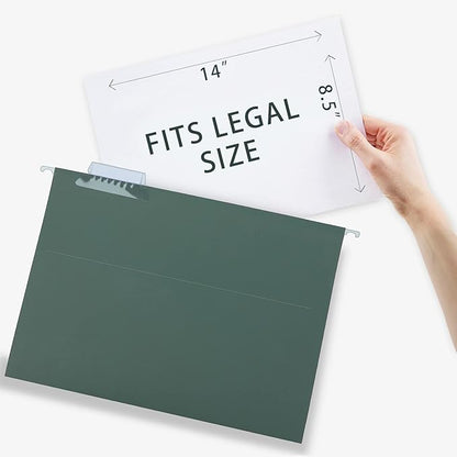 HERKKA Extra Capacity Hanging File Folders, 30 Pack Reinforced Legal Size Hanging Folders with Heavy Duty 2 Inch Expansion, Designed for Bulky Files, Medical Charts, Green