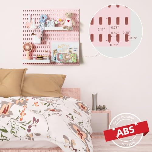 VUSIGN Pegboard Combination Wall Organizer Kit 22" x 22", Pink
