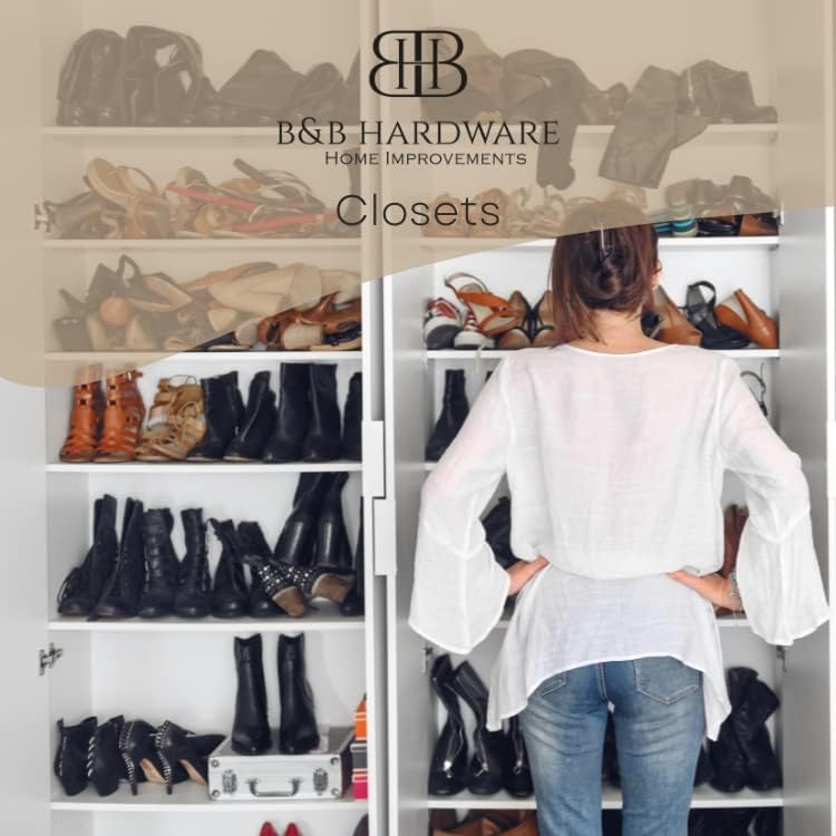 B&B HARDWARE Cabinet Shelves - Melamine 1/2'' Thick - Custom Organize Space with Stylish Cabinet Melamine Shelves - Perfect Solution for Home & Office - Cut to Size (10" Depth x 34 Inches Length)