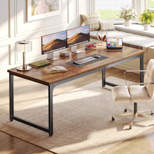 63 x 24 Inch Computer Desk, 0.95'' Thicker, Duty, Rustic Brown