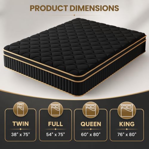 King 12 Inch Hybrid Mattress in a Box with Medium Firm Support