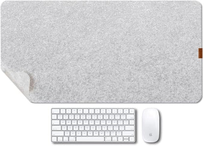Bright Stone Felt Desk Mat,Non-Slip Mouse Pad, 31.5"x15.7" Office Supplies Desk Protector, Desk Accessories for Home and Office (Light Gray)