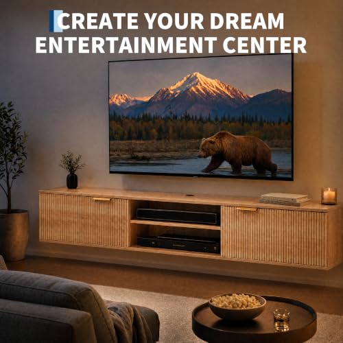 70" Floating TV Stand, Wall Mounted for TVs Up to 80"
