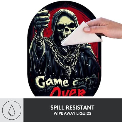 Small Mouse pad, Portable, Waterproof Non-Slip Rubber Bottom, Suitable for Wireless Mouse, Laptop Keyboard Tray for Both Men and Women, Office Travel 7.1x10.6in，Cool Skull