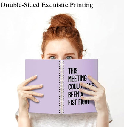 XQLZY This Meeting Could Have Been A Fist Fight Purple Spiral Notebook, Funny Corporate Humor Notepad, Office Sarcastic Humor Gifts for Men Women Coworker BFF Friend, Coworker Christmas Gifts