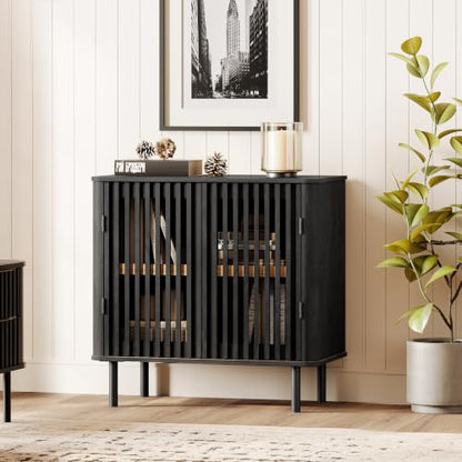 31.5" H Sideboard Buffet Cabinet with Adjustable Shelf, Black
