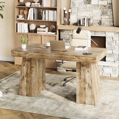 Modern Computer Desk, Large Office Desk with Drawers