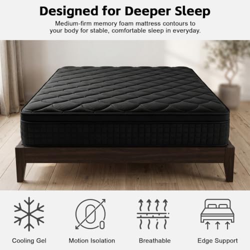 10 Inch King Size Mattress, Hybrid Memory Foam Mattress