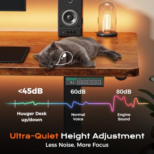 63 x 55 Inch L Shaped Standing Desk with Power Outlets