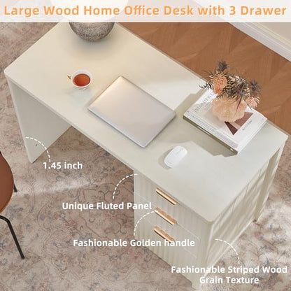 Office Desk 48" with 3 Drawers Storage File Cabinet