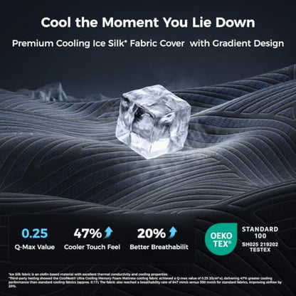 CoolNest Ultra 16 Inch King Size Memory Foam Mattress,Fresh Wake