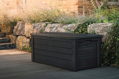 Keter Westwood Outdoor Storage Deck Box, 150 Gallon, Dark Grey