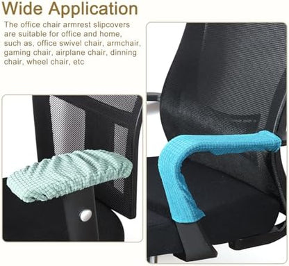 uxcell 4pcs Office Chair Arm Covers, Office Chair Armrest Covers Stretchable Computer Chair Arm Covers Protectors for Office Gaming Chair, White