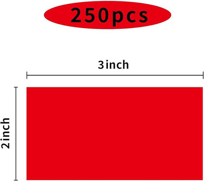 STARLIBOO 250 Red 2*3 Inch Rectangle Removable Writable Color Coding Labels, Name Tag Stickers, File Folder Labels