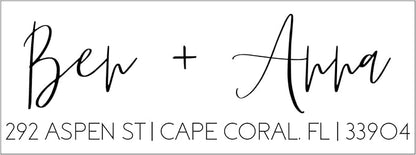 Self Inking Modern Address Stamps | Custom Return Address Stamper (Modern Brush Script, Xtra Large)