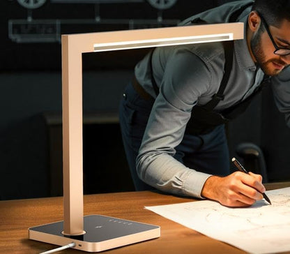 Dimmable Desk Lamp with Charging Station, 15W CCT Table Lamp