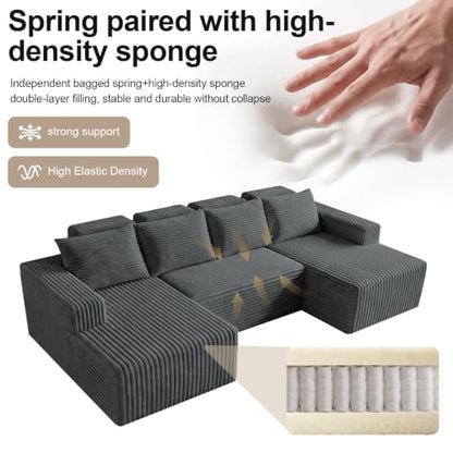 Boneless Couches for Living Room 113" - Modular Sectional Oversized Sofa