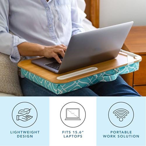 Designer Lap Desk – Aqua Trellis, Fits 15.6” Laptops