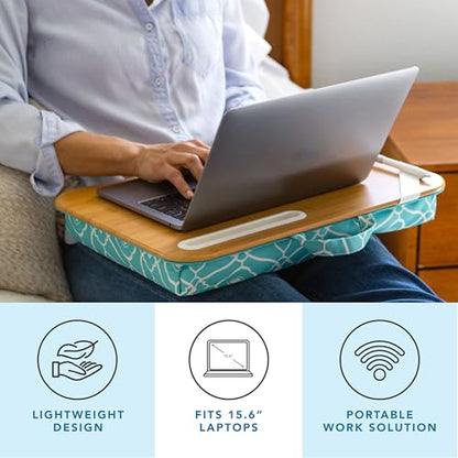 Designer Lap Desk – Aqua Trellis, Fits 15.6” Laptops