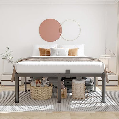 14 Inch King Bed Frame with Rounded Corner & 4 Mattress Baffles