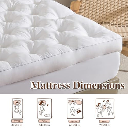 5 Inch Memory Foam Mattress Topper (Queen, 60x80),Deep Pocket